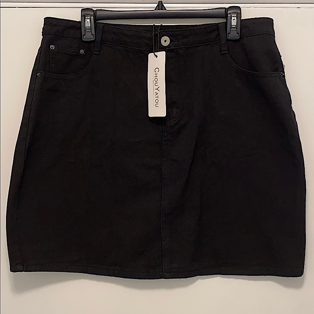 NWT ChouYaTou Denim Skirt with Slit XL 36”